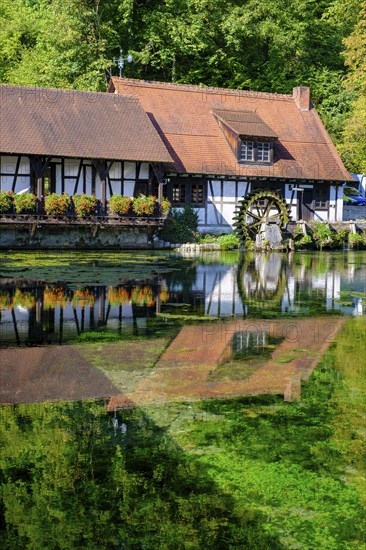 Hammerschmiede, mill, Blautopfhaus, at the Blautopf, Blaubeuren, Swabian Alb, Baden-Wuerttemberg,