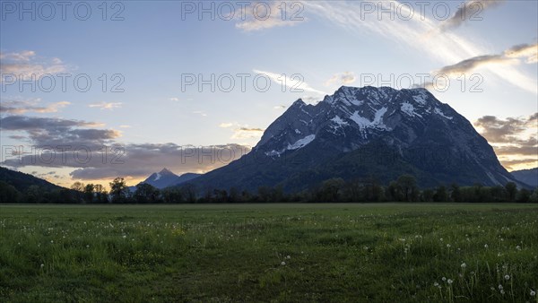Sunset, Grimming, panoramic view, near Irdning, Ennstal, Styria, Austria, Europe