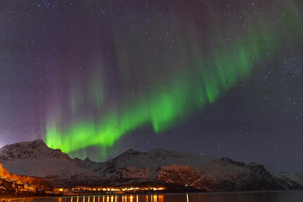 Northern Lights in the Lyngenfjord, Norway, Europe
