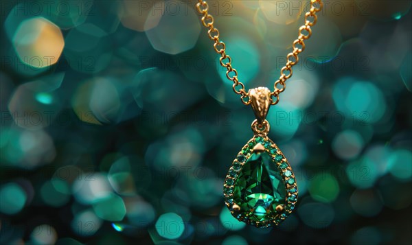 A necklace adorned with a vibrant emerald pendant AI generated