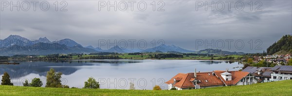 Sunset, Hopfensee, Hopfen am See, near Fuessen, Ostallgaeu, Allgaeu, Bavaria, Germany, Europe