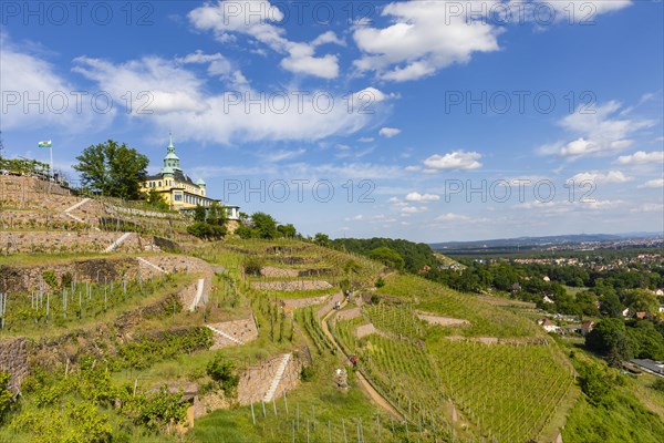 Weingut am Goldenen Wagen. The Spitzhaus is a former summer residence in the Saxon town of Radebeul