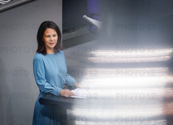 Annalena Baerbock, Federal Foreign Minister, recorded during a speech in the German Bundestag in
