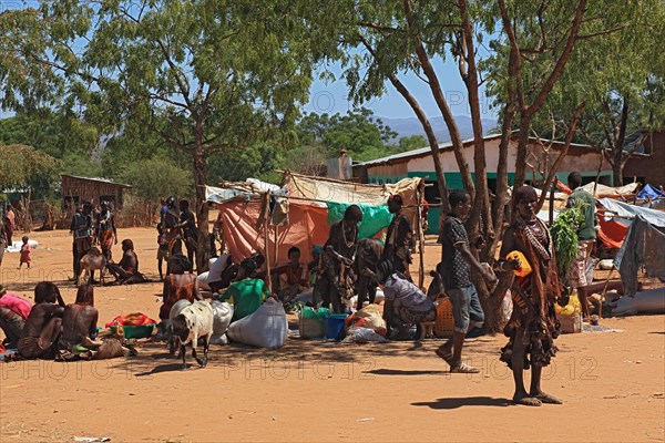 South Ethiopia, Omo region, in the village of Turmi, at the market, the tribe of the Hamar, Hamer,