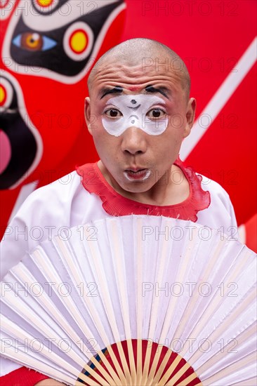 Portrait of Chinese performance artist, Chengdu, Sichuan, China, Asia