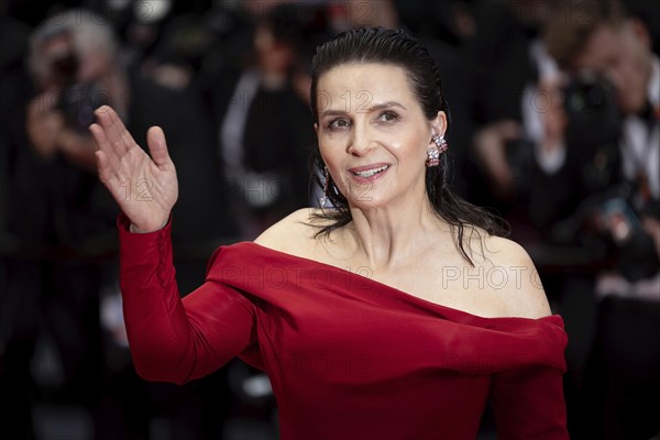Cannes, France, 14 May 2024: Juliette Binoche during the opening of the 77th Cannes International