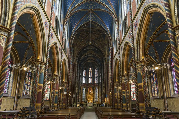 Interior view, Basilica of St Mary, Basilica of St Mary, place of pilgrimage, Kevelaer, Lower