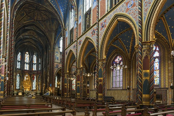 Interior view, Basilica of St Mary, Basilica of St Mary, place of pilgrimage, Kevelaer, Lower