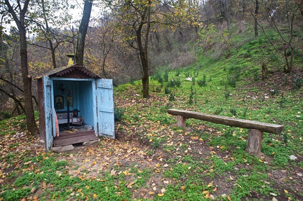 Orthodox altar in the Pirin forest, Bulgaria, Europe