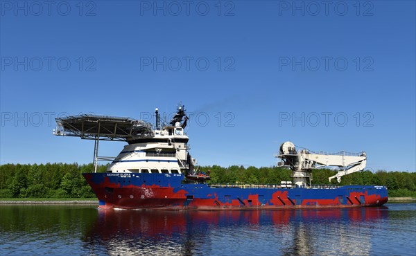 Geoquip Elena, offshore supply vessel, specialised vessel in the Kiel Canal, Kiel Canal,