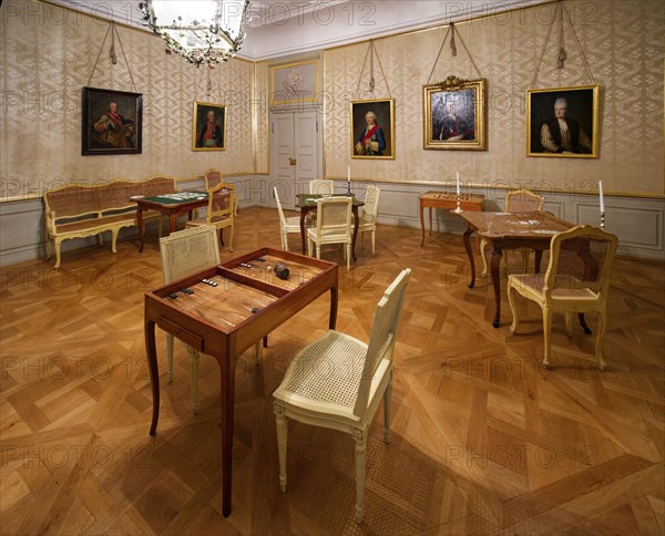 Parlour of Elector Carl Theodor, Schwetzingen Palace, interior view, Schwetzingen,