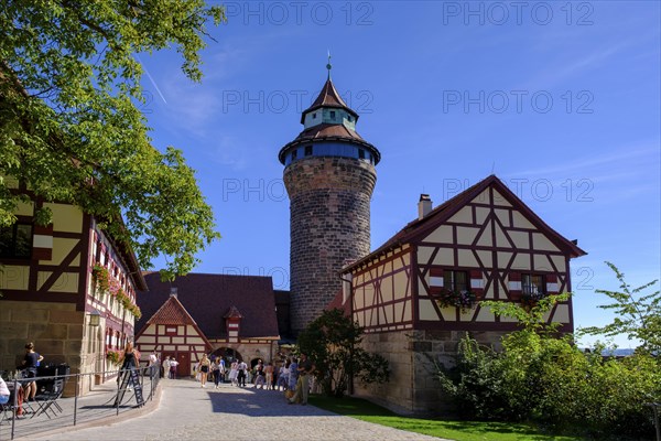 Imperial Castle, with Sinwell Tower, fountain house and half-timbered houses in the castle,