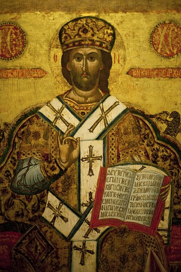 Icon called Christ the high priest, 1703, Museum of Bulgarian icons in Sofia, Bulgaria. Museum