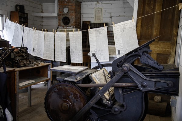 Fort Dodge, Iowa, The Sentinel Print Shop at the Fort Museum and Frontier Village. Operated by the