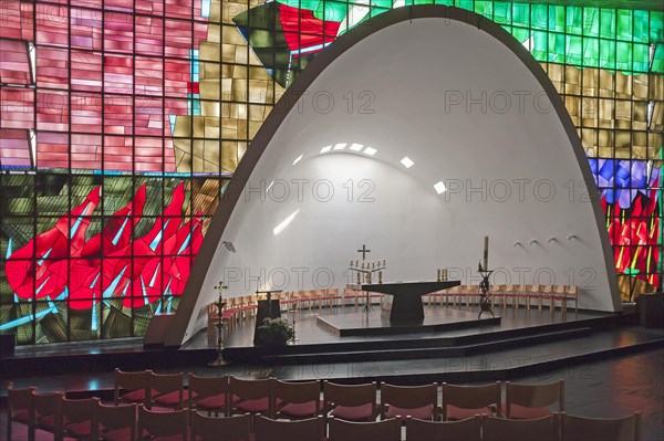 Chancel of the Church of the Transfiguration of Christ, consecrated in 1961, Feuerstein Castle,