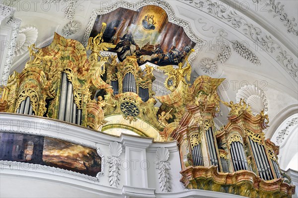 The organ, former monastery church of St. Peter and Paul, Irsee monastery or abbey, former