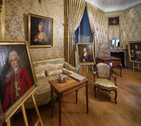 Salon of Electress Elisabeth Auguste, Schwetzingen Palace, interior view, Schwetzingen,