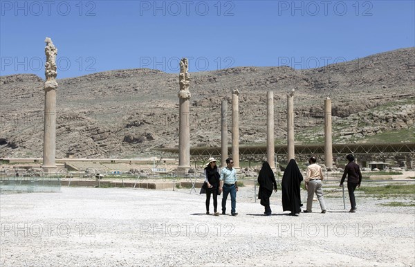 View of the ruins of Persepolis. The ancient Persian residential city of Persepolis was one of the