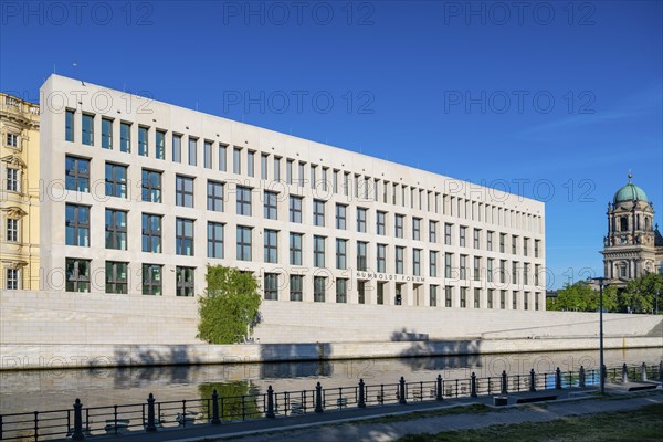 Humboldt Forum, detailed view of the modern facade, Berlin City Palace, Berlin, Germany, Europe