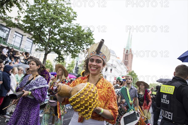 Dancer at the street parade of the 26th Carnival of Cultures in Berlin on 19.05.2024