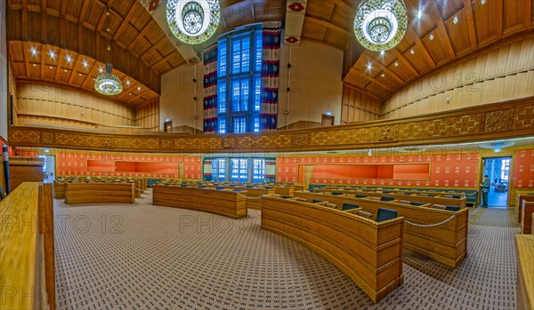 Oslo City Hall Interior Panorama Oslo Norway