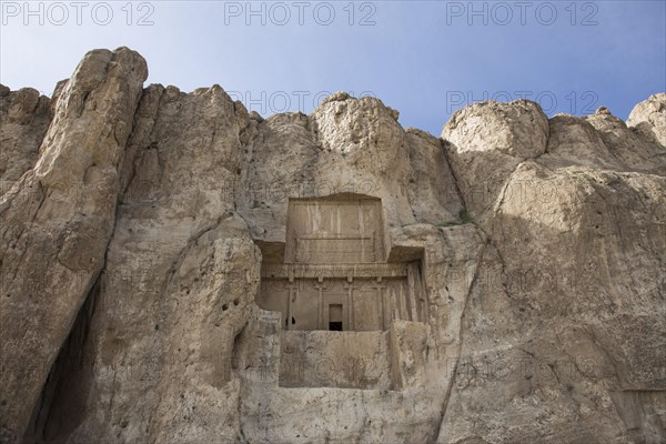 View of the Naqsh-e Rostam, the burial site of the Persian great kings, near Persepolis, on