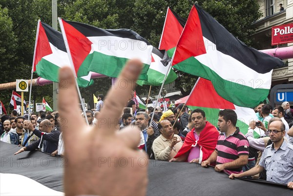 Al Quds Demo. Over 1000 people demonstrate against Israel's military attacks in the Gaza Strip,