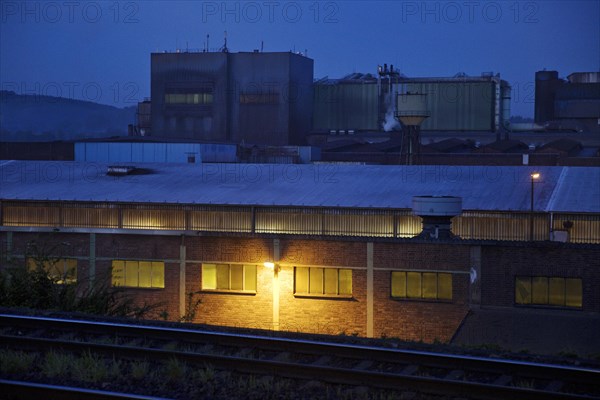 Deutsche Edelstahlwerke in the blue hour, Witten, Ruhr area, North Rhine-Westphalia, Germany,