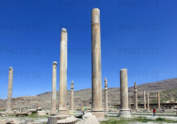 View of the ruins of Persepolis. The ancient Persian residential city of Persepolis was one of the