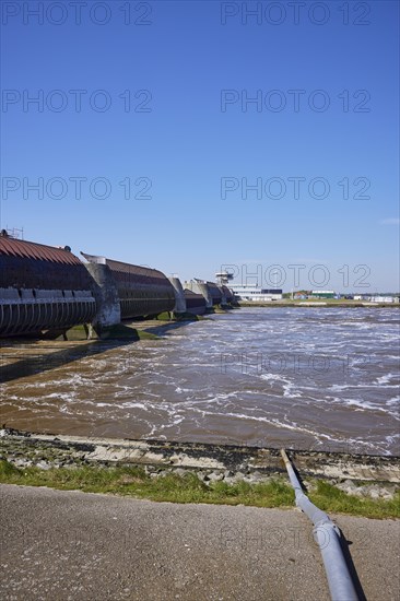 Eidersperrwerk at Wesselburenerkoog, Dithmarschen district, Schleswig-Holstein, Germany, Europe