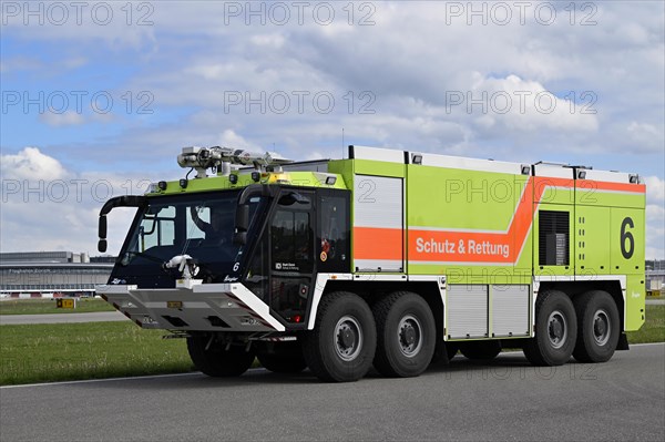 Airport fire engine protection and rescue, Zurich Kloten, Switzerland, Europe