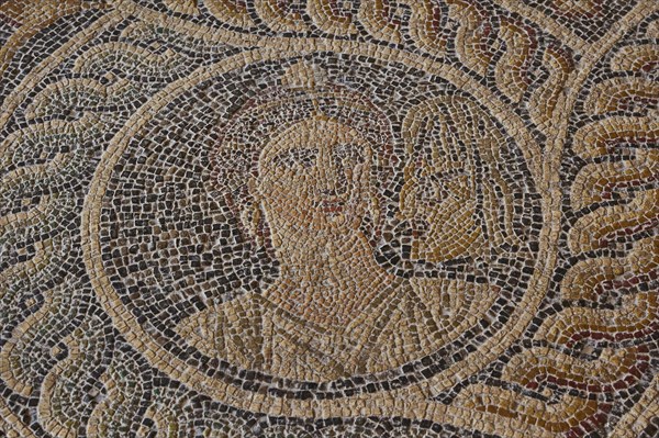 Melpomene, the singing muse, the muse of tragedy, tragic mask, one of the nine muses, detail of a