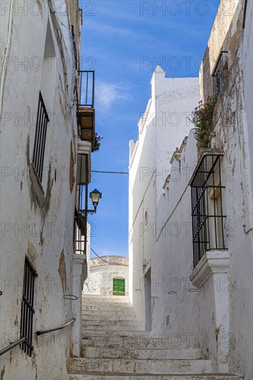 Houses, streets and squares in the white town of Vejer in the mountains, Andalusia, Spain, Vejer de
