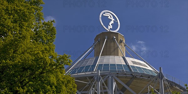 The Hermes logo, emblem of the Hannover Messe, Convention Centre CC, Deutsche Messe AG, Hannover,