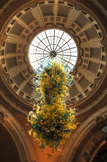 Artistic glass object under the dome in the reception hall of the Victoria & Albert Museum, 1-5