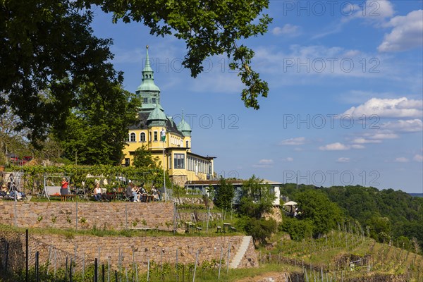Weingut am Goldenen Wagen. The Spitzhaus is a former summer residence in the Saxon town of Radebeul
