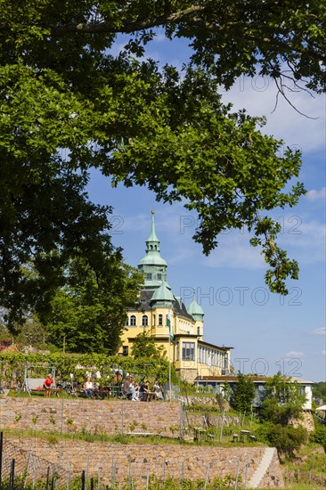 Weingut am Goldenen Wagen. The Spitzhaus is a former summer residence in the Saxon town of Radebeul