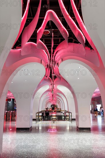 Shanghai Metro modern architecture in public transport underground station Yuyuan Garden in