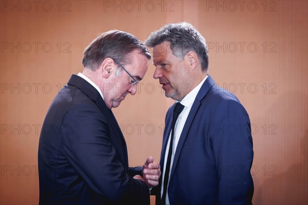 (L-R) Boris Pistorius, Federal Minister of Defence, and Robert Habeck, Federal Minister of