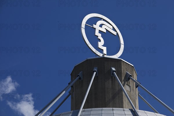 The Hermes logo, emblem of the Hannover Messe, Convention Centre CC, Deutsche Messe AG, Hannover,