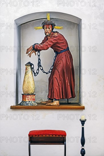 Jesus at the scourge column, former monastery church of St. Peter and Paul, Irsee monastery or