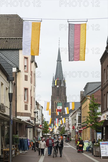 Pedestrian zone and St Mary's Basilica, St Mary's Basilica, place of pilgrimage, Kevelaer, Lower