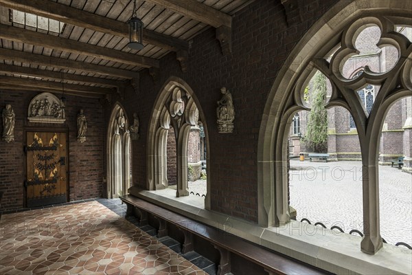 Cloister, Basilica of St Mary, Basilica of St Mary, place of pilgrimage, Kevelaer, Lower Rhine,