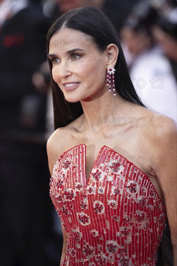 Cannes, France, 17.5.2024: Demi Moore at the premiere of Kinds of Kindness on the red carpet of the