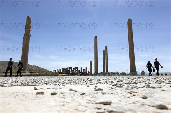 View of the ruins of Persepolis. The ancient Persian residential city of Persepolis was one of the