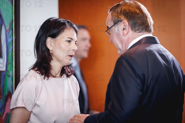 (L-R) Annalena Baerbock, Federal Foreign Minister, and Boris Pistorius, Federal Minister of