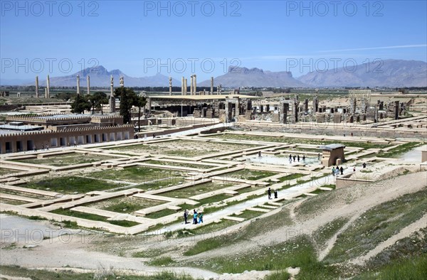 View of the ruins of Persepolis. The ancient Persian residential city of Persepolis was one of the