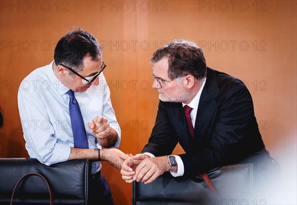 (L-R) Marco Buschmann, Federal Minister of Justice, Karl Lauterbach, Federal Minister of Health,