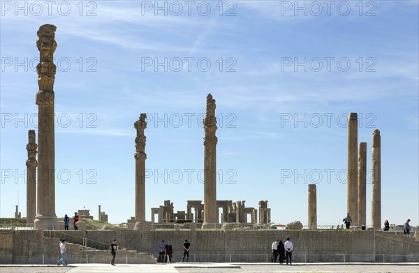 View of the ruins of Persepolis. The ancient Persian residential city of Persepolis was one of the