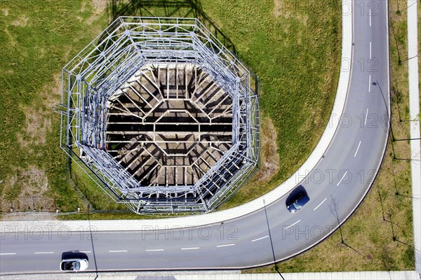 Steel skeleton of a cooling tower on the Phoenix West site in Dortmund. Following the closure of